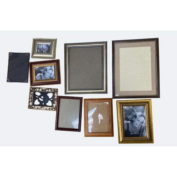 Assorted Picture Frames Mixed Sizes & Styles Gold Wood Metal Plastic Decorative - Picture 3 of 7